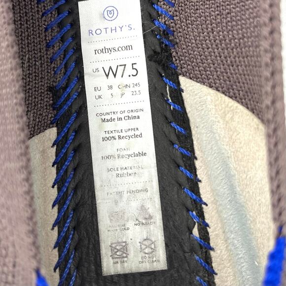 Rothy's Gray Blue The Point Pointed Toe Fabric Casual Ballet Flats (7.5) - Picture 9 of 9